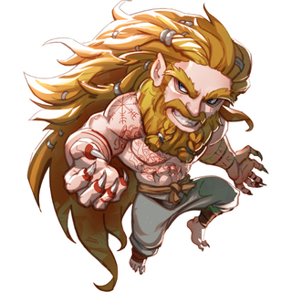 Sticker: Viking Age Fenrir Man Chibi