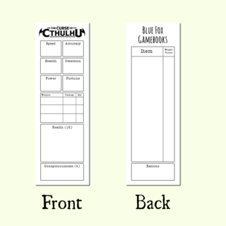 The Curse of Cthulhu Book 1 Stat-Tracker Bookmark
