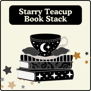 Starry Teacup Book Stack Pin