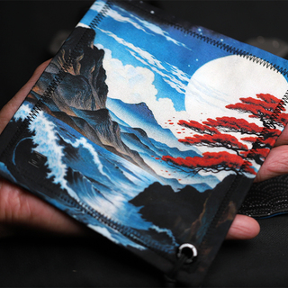 Ukiyo-e Moon & Mountains Handkerchief