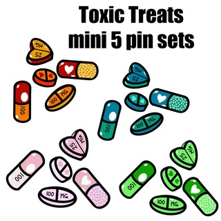 5 pill mini pin set