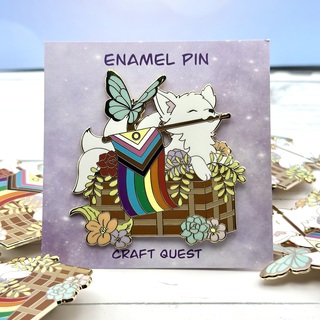 Progressive Pride Kitsune Pin