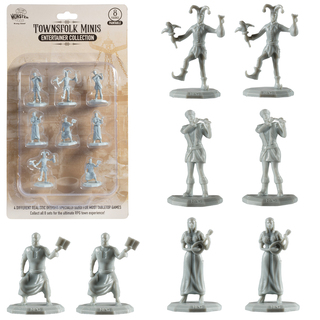 Monster Townsfolk Entertainer Paintable Mini Figures Set of 8