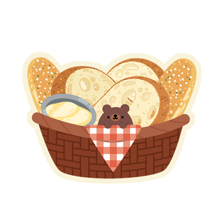 Bread Basket Bear Vinyl Sticker