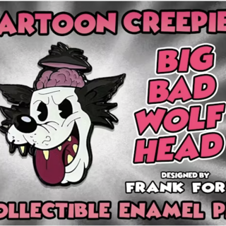 Cartoon Creepies Big Bad Wolf Head 1.5" Soft Enamel pin
