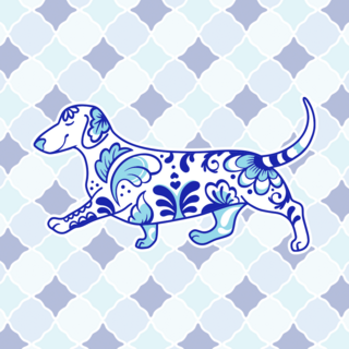 Porcelain Dachshund Enamel Pin