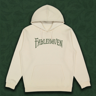 Fablehaven Wordmark Cream Hoodie & Green Ink