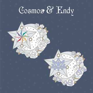 Blooming Cosmos & Endy Enamel Pin Combo