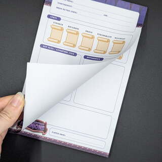 Notepad of Character Sheets