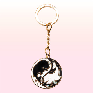 Keychain Yin Yang Beluga Whales