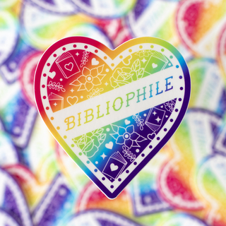 Rainbow Bibliophile Sticker - Vinyl Sticker - 3"