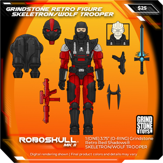 3.75" (O-RING) Grindstone SKELETRON/WOLF TROOPER Retro Figure