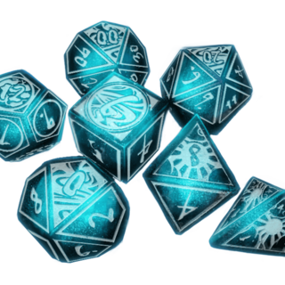 7 Dice Set  - Crystal Myth - Soft Edged Resin