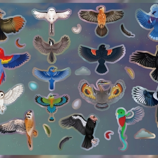 Flapping Birds Holo Sticker Sheet