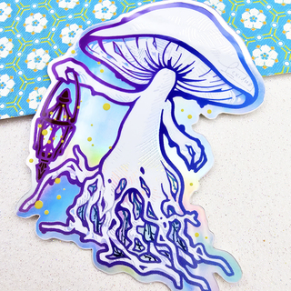 "Mama Shroom" - Holographic Sticker