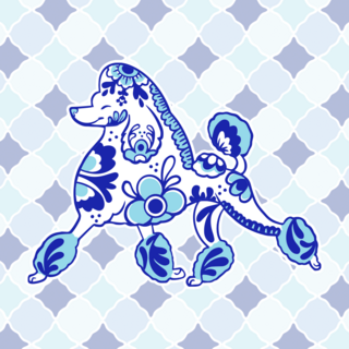 Porcelain Poodle Enamel Pin