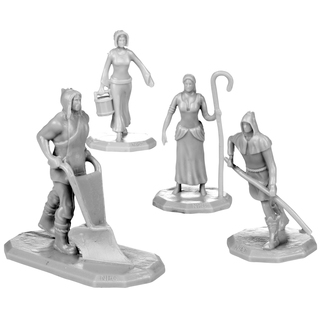 *Unpainted Field Workers Set | Monster Adventure Townsfolk Minis