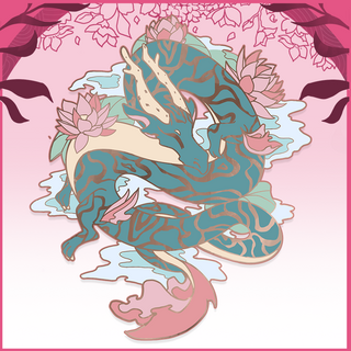 Water Lily Dragon Pin