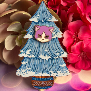 Purple Mini Cat Head Magnet