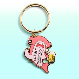 Keychain Let's Get Hammered Hammerhead Shark (Pink Variant)