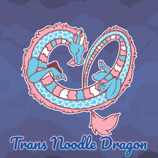 Trans Noodle Dragon Enamel Pin