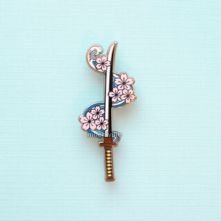 Flowing Sakura Katana Pin