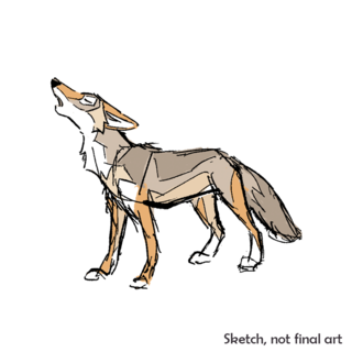 African golden wolf full body pin + sticker