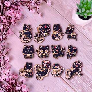 Souls of Nature Enamel Pins - Dark Hanami variant [choosable]