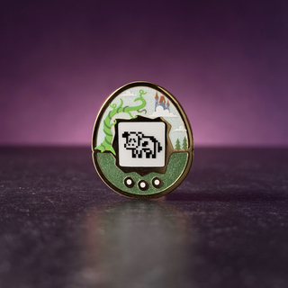 Milky White Cyber Pet Pin