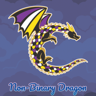 Non-Binary Dragon Enamel Pin