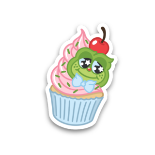 Frog Cupcake Sticker