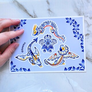 Porcelain Dragon Sticker Sheet