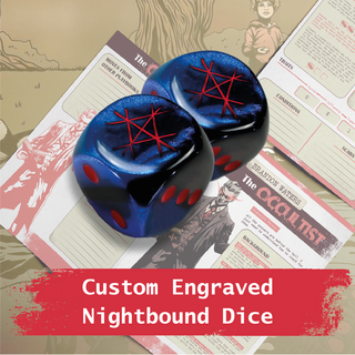 Custom engraved Nightbound dice