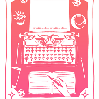 The Writer Tarot Sticker: Light Mode: Coral (US, Canada, & Mexico Shipping Only)