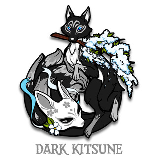 Dark Kitsune Monster Pin