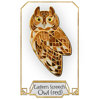 Eastern Screech Owl Pin (Red)