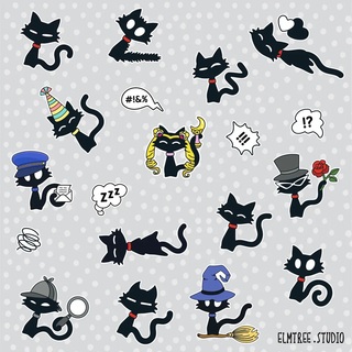 Noir Miaw  Die-Cut Stickers