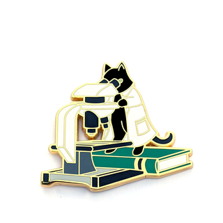 Teal Microbiology Cat Pin