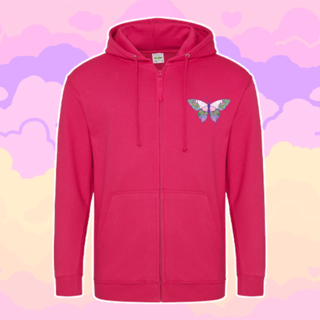 Hydrangea Hues Printed Zip Hoodie