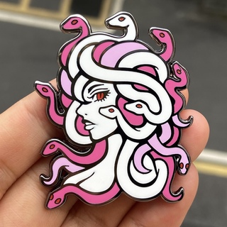 Pink Medusa 2" pin
