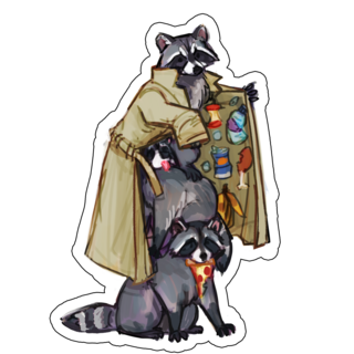 Raccoon in Trenchcoat Sticker