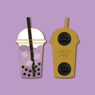 Taro Milk Tea Boba Enamel Pin