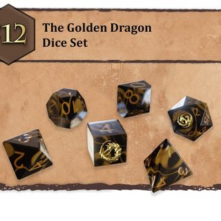 The Golden Dragon Dice Set