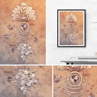 A4 Print - Dante's Inferno map