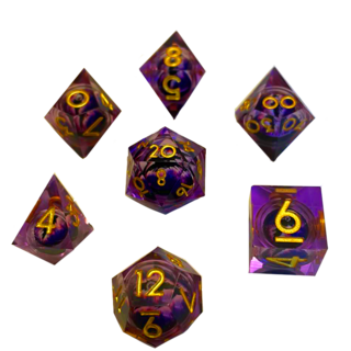 Purple Floating-Eye Dice Set