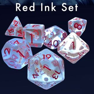 Fallen Fang Dice Set - RED ink