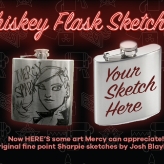 Whiskey Flask with Sketch (4 oz flasks)