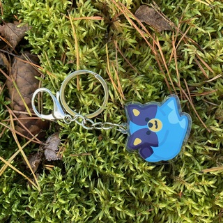 Blue dog acrylic keyring 1pcs