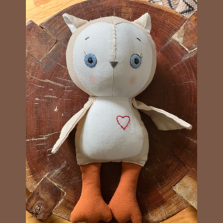 Maggie the Owl in Handcrafted Linen