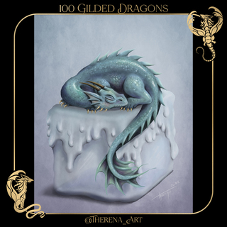 Ice baby dragon postcard